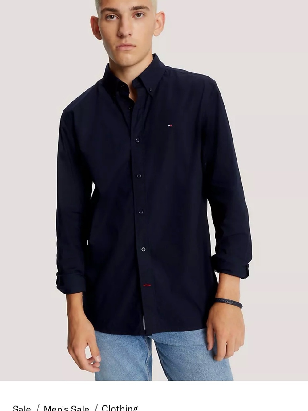 Tommy Hilfiger Men’s Navy Button-Down Shirt (Regular Fit)